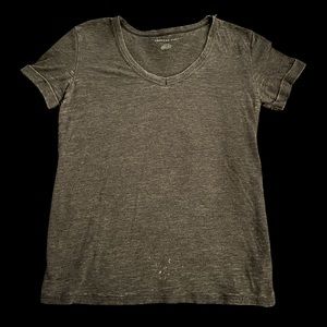 American Eagle Weathered Black V-Neck Tee